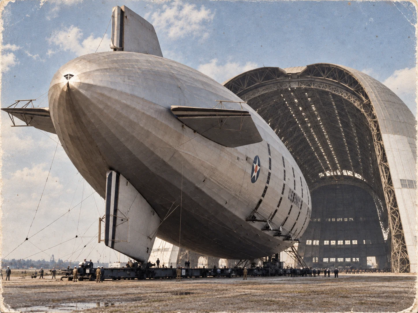 USS Macon at Hangar One at Moffett Field